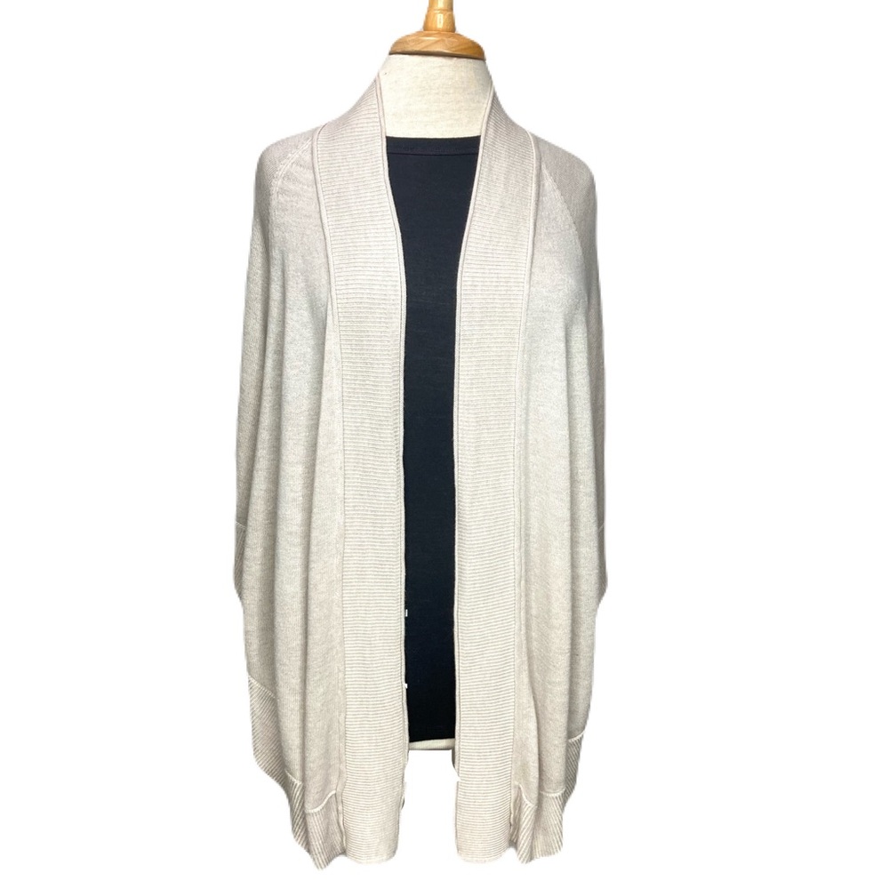 John Vass sweater cape shrug womens medium oatmeal color spring fall lightweight